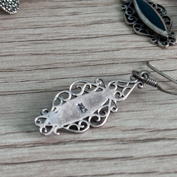 Marcasite 925 Sterling Silver (4) pairs - Picture 5 of 9